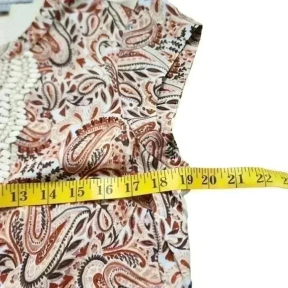 Daniel Rainn Top Womens Medium Boho Peasant Babydoll Romantic Dainty Paisley NWT - Picture 10 of 11